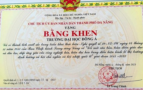 Đại học Đông Á là đơn vị xuất sắc trong đổi mới toàn diện giáo dục đào tạo theo NQ 29TW
